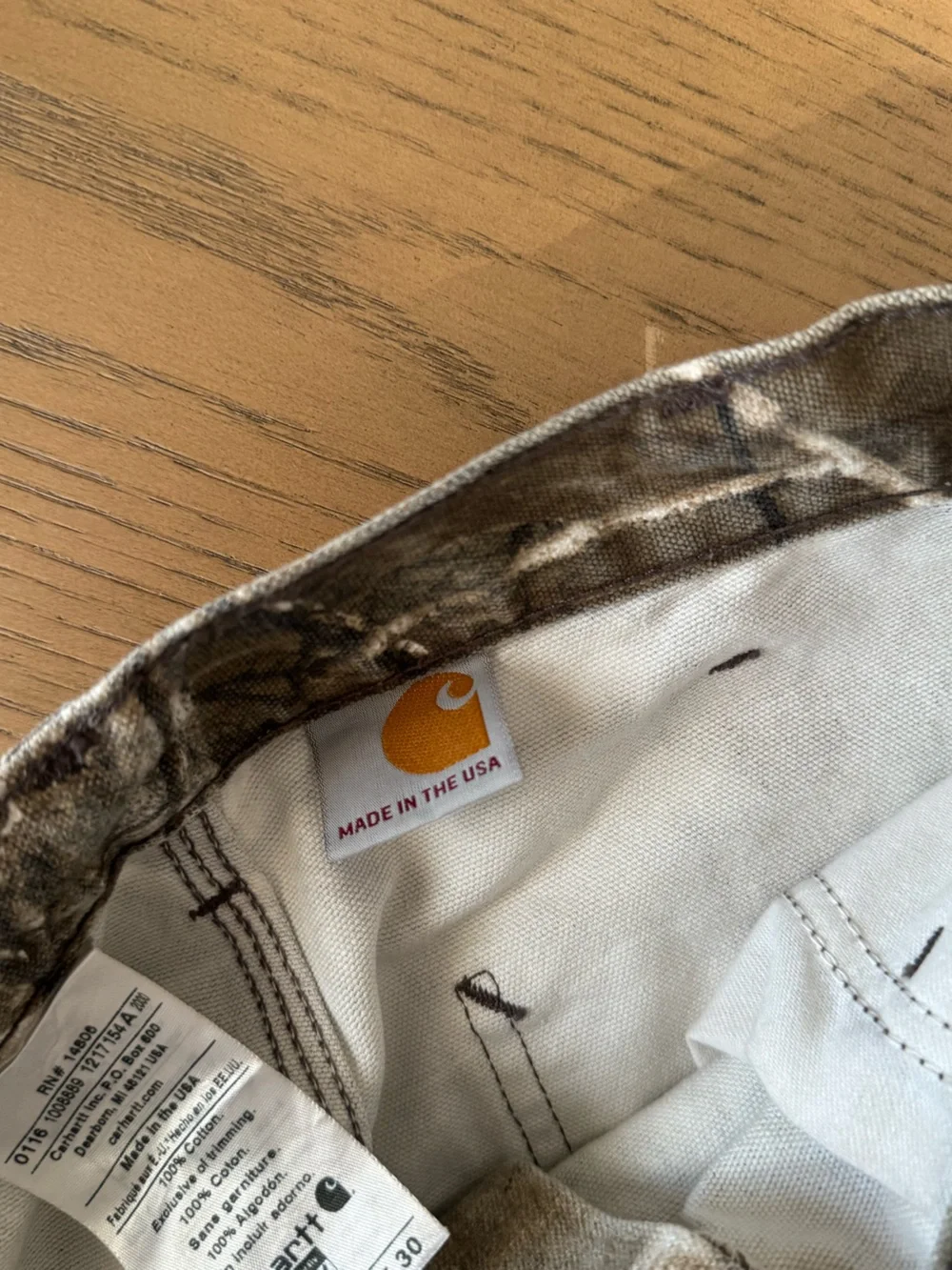 Vintage Carhartt Realtree Camo Work Pants Size 32x29 Hunting Utility Carpenter - Picture 6 of 6